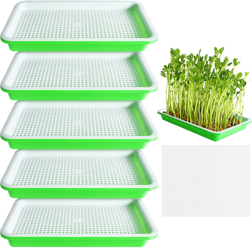 5 Pcs Seed Sprouter Tray with Drain Holes for Microgreens Growing Kit - Picture 12 of 12