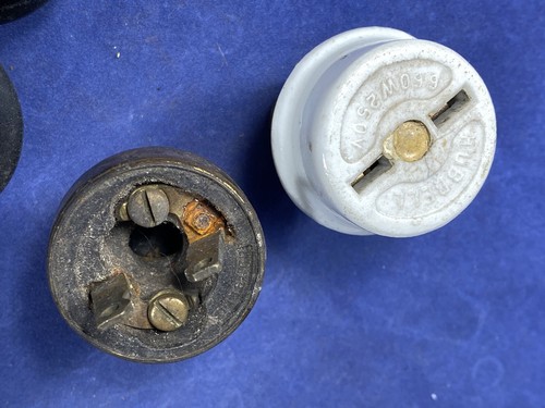 Early Harvey Hubbell Power Plugs, Lot w/ 13 Seperate Pieces, Variety of Parts - Picture 15 of 24