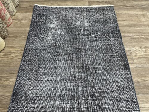 3x6 Ft Turkish Distressed Black White Runner, Handmade Vintage Oushak Runner - Picture 3 of 10