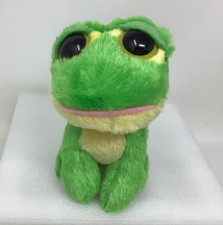 Aurora Plush Green Yellow Frog 6" Stuffed Animal Dreamy Eyes Sitting