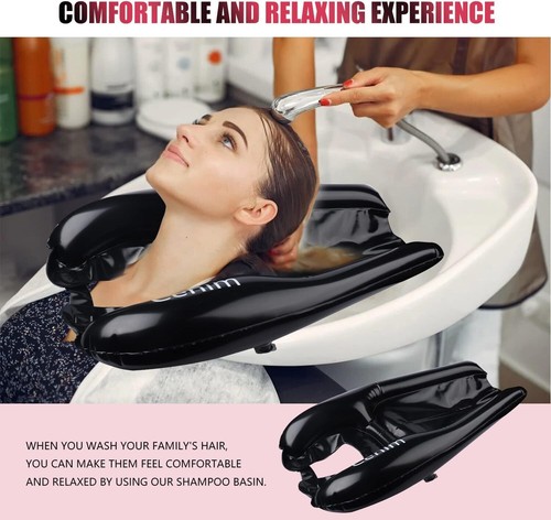 Inflatable Hair Washing Basin for Sink at Home Portable Shampoo Bowl Hair W - Picture 5 of 9