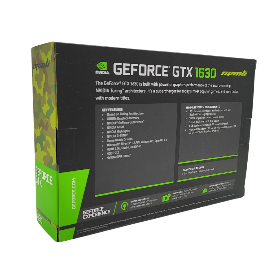 Scheda Video Geforce GTX 1630 Nvidia 4GB GDDR6 64-bit DVI-D HDMI PCI-E3 - Immagine 2 di 2