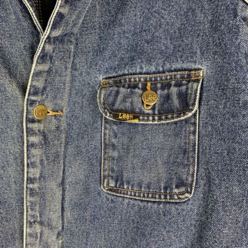 Abrigo de Colección Lee Barn Talla Grande Chaqueta de Tareas Denim Para Hombre Años 90 Y2K Forrado de Lana - Imagen 3 de 16