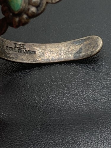 Antik um 1920 Navajo Indianer IH Münze Silber Türkis Armband L2 - Bild 11 von 16