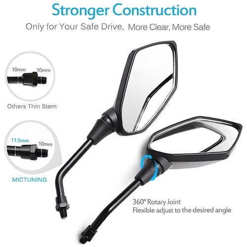 Black Motorcycle Rearview Mirrors Off Road For Honda CRF250X CRF230F CRF450X US - Picture 4 of 19