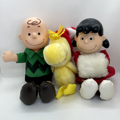 [RARE] CHARLIE BROWN & LUCY & WOODSTOCK Christmas Plush Toy vintage from Japan - Picture 1 of 23