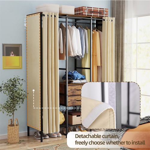XXL Kleiderschrank offen Stoffschrank Schwerlast Garderobenschrank Kleiderstange - Bild 15 von 19
