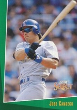 #364 TEXAS RANGERS # JOSE CANSECO - RF # BASEBALL CARD SCORE SELECT MBL 1992