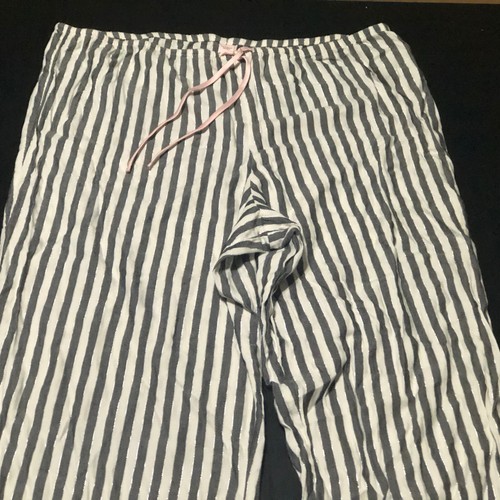 Victoria’s Secret Gray White Silver Metallic Stripe Pajama Pants XL Drawstring - Picture 4 of 19