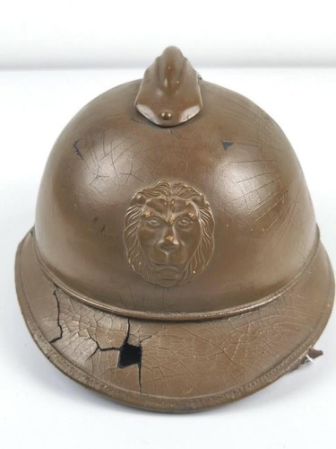 Belgien 1.Weltkrieg, Paradehelm Modell Adrian aus Preßpappe. In allen Teilen Ori - Bild 7 von 12
