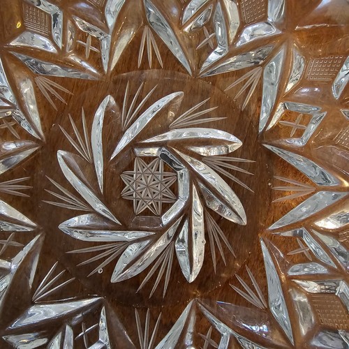 VTG Ashtray Lead Crystal Cut Glass 8 Point Star Etched Diamond Shapes Pinwheels - Picture 7 of 8