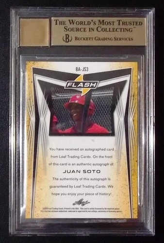 NY Yankees BGS 9.5 10 Autograph Rc Juan Soto Auto 2018 Leaf Flash Rookie Signed - Picture 5 of 6