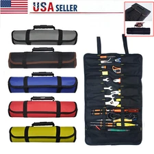 Electrician Tool Pocket Bag Roll Up Storage Organizer Bags Canvas Chisel Toolkit
