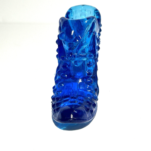 Fenton Glass Cathead Shoe Clear Blue Hobnail - Picture 5 of 9