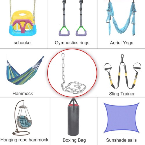 Hammock Chain Set Stainless Steel Straight Link with 2 Snap Hooks 800 lbs - Picture 9 of 9