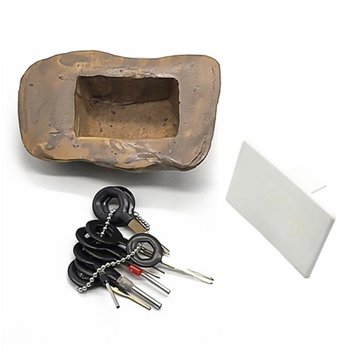 OUTDOOR ROCK HIDE A KEY HOUSE HOME Emergency Spare Key Car Holder Hider Safe - Picture 6 of 9