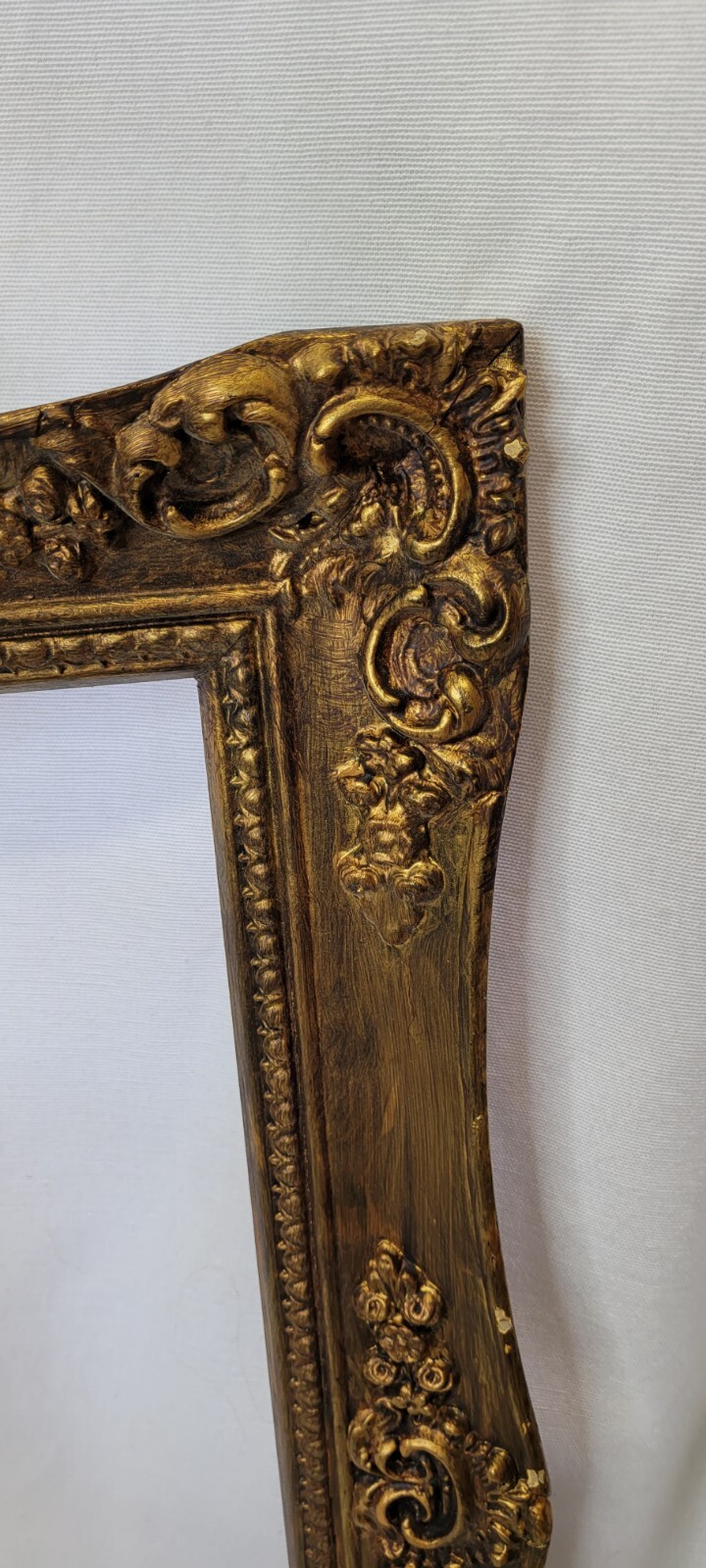 Antique FRENCH style Picture Frame Large 21x19 Gesso ? Gold eBay