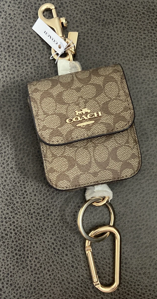 Coach Multi attachments case bag charm in signature canvas (C5698