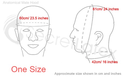 ROTE LATEX GUMMI KAPUZE LANGE GIMP MUNDSCHEIDE FETISCH ANATOMISCHE MÄNNLICHE MASKE - Bild 6 von 6