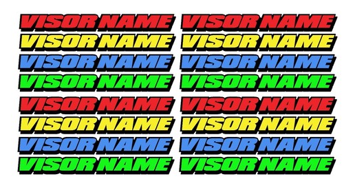 16 x VISIERNAMEN Ihrer Wahl VINYL AUFKLEBER RC Banger Shell kamtec Mardave V12 - Bild 1 von 3