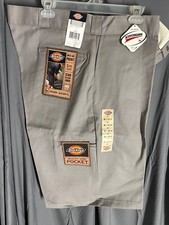 Dickies mens light gray loose fit cell phone pocket twill premium work shorts 42