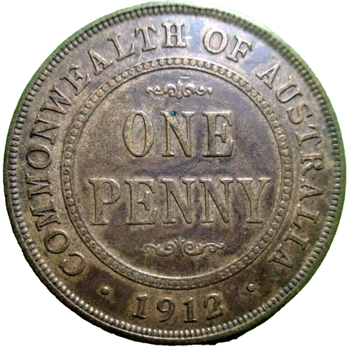 1912 AUSTRALIAN PENNY COIN - # 85/6/24 - Picture 3 of 4