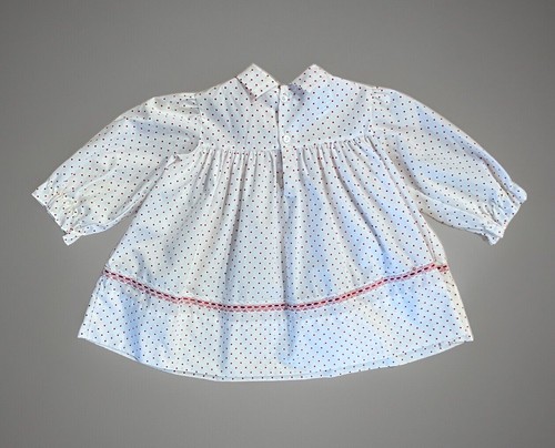 Vintage POLLY FLINDERS Hand-Smocked Girl Dress 24 Mo Red White Polka Dot Party - Picture 3 of 7