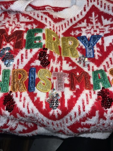 Holiday Time Ugly Christmas Sweater Women’s XL (16-18) Merry Christmas Bling! - Bild 2 von 8