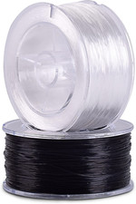 2 Rolls 0.8Mm Flat Stretchy Bracelet Strings with Organizing Case, 180 Yards Bla