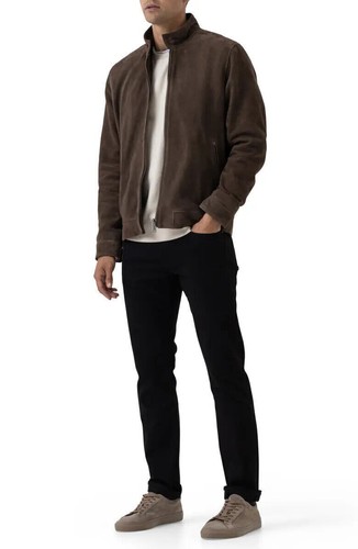 Men's Glen Massey Suede Jacket Classic Brown Lambskin Causal Wear Coat Jacket - Picture 2 of 8