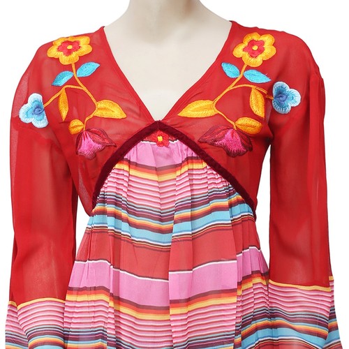 tuniek S gestreepte bedrukte 183892 Saltillo bloemen New Sunset geborduurde Roja Top wvUUq8xR