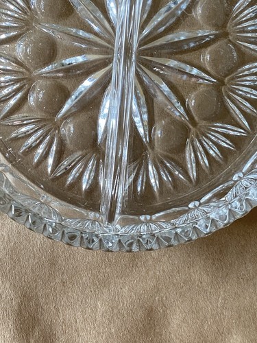Antikes amerikanisches Brillantschliffglas 6" Süßigkeitenschale mit Glastrennung - Bild 4 von 16