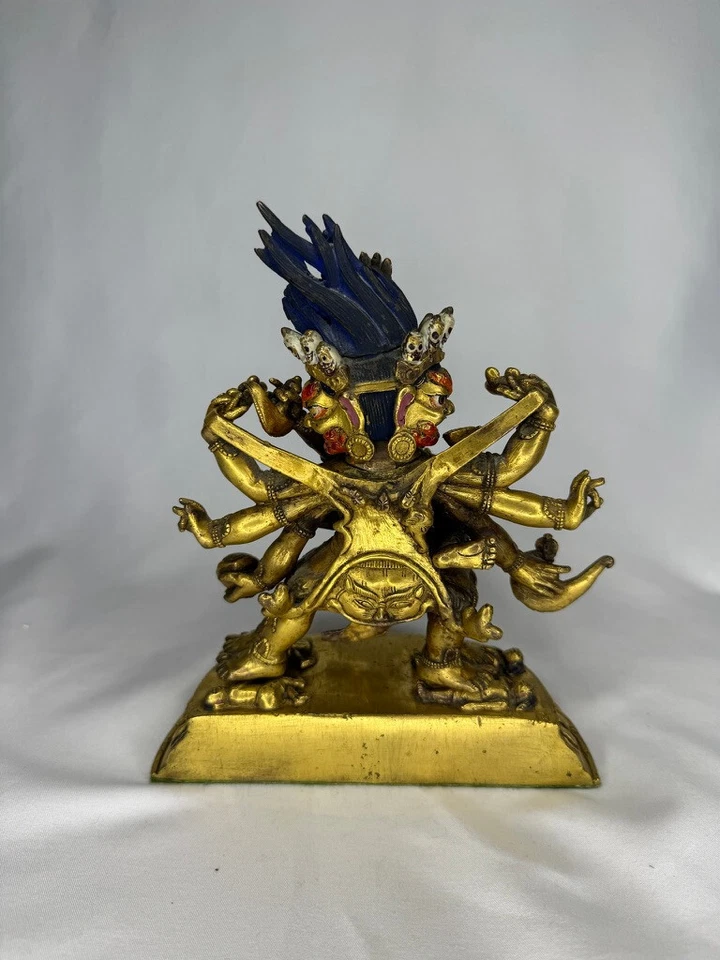 Sino-Tibetan Gilt Bronze Statue of Mahakala with Consort - Christie's c. 1770 - Image 4 of 4