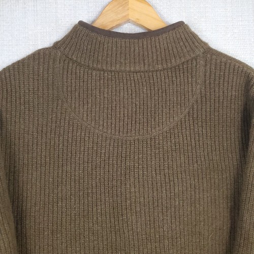 L.L. BEAN 100% Lambswool Thick Oversize Upland Sweater 1/4 Zip Sz XL Mens Brown - Picture 7 of 13