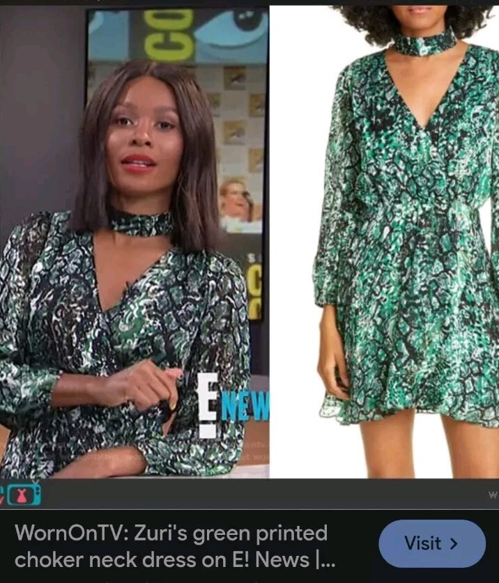 Alice Olivia Rita Snake Silk Choker Dress