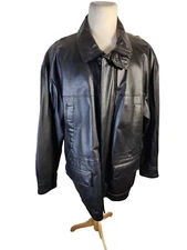David Taylor Men's Sz XL Black Color Genuine Leather Coat SH1