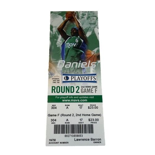 2006 NBA Playoff WCSF Gm 4 San Antonio Spurs Dallas Mavericks Ticket 5/15 HOFers
