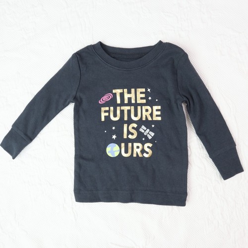 Baby Old Navy Pajama Top Shirt Size 6-12 Month Infant Foil Space Earth Stars Tee - Foto 8 di 9