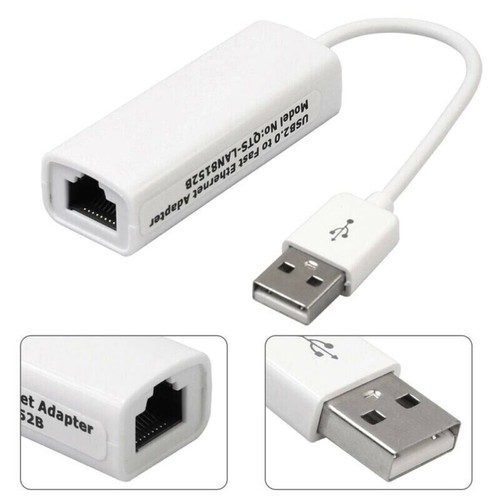 Adaptador USB Ethernet 10/100 Mbps RJ45 Tarjeta de red Adaptador LAN Totalmente nuevo USB2.0 - Imagen 2 de 9
