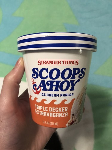 NETFLIX Stranger Things Scoops Ahoy Empty Ice Cream Containers - Lot of 2 - Picture 6 of 16