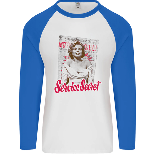 Service Secret Fashion Mens L/S Baseball T-Shirt - Picture 20 of 29
