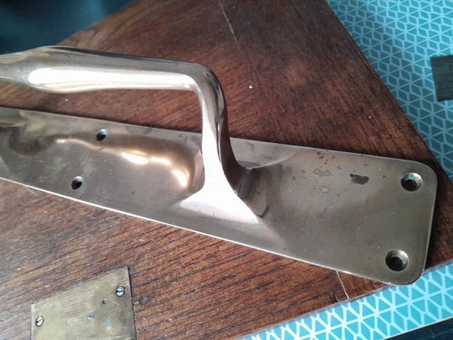 PULL HANDLE 15 INCH LONG DOOR BRONZE / BRASS EDWARDIAN - Picture 6 of 9