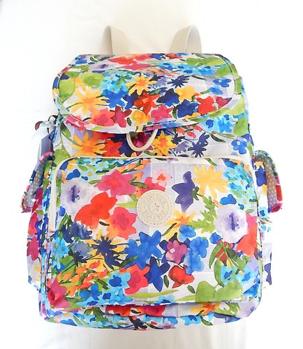 NWT Kipling Ravier Printed Backpack With Furry Monkey Picnic In The Park - Picture 6 of 11