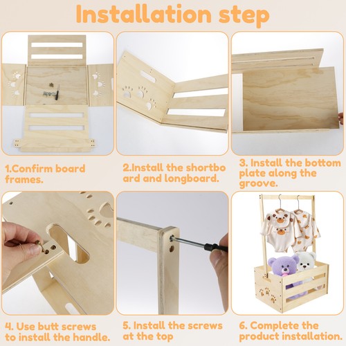 Baby Welcome Box Wood Baby Storage Crate Sturdy Baby Showers Crate Closet guAMA - Picture 5 of 11