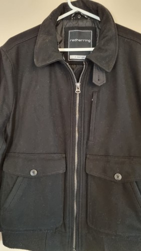 Mens Red Herring Black Bomber Jacket X Large - Picture 3 of 11