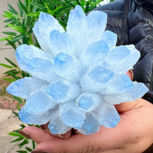 New Find Blue Phantom Quartz Crystal Cluster Mineral Specimen Healing 300g+/1pcs - Picture 5 of 15