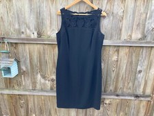 HOBBS INVITATION EVENING DRESS BLACK STRAIGHT UK 14 LARGE WORK CASUAL ZZ