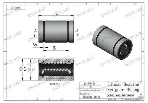 1PCS 10mm LM10UU Linear Bush Ball Bearing Bushing For 3D Printer wheel slider - Picture 4 of 4