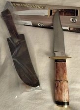 CHIPAWAY HUNTING KNIFE 12" OVERALL, SURGICAL STEEL BLADE, LEATHER SHEATH, NEW