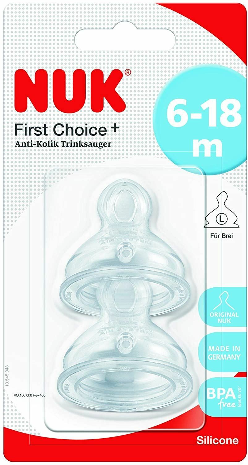 NUK Teat 6-18M Medium Hole Silicone 4008600169338 New